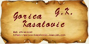 Gorica Kasalović vizit kartica